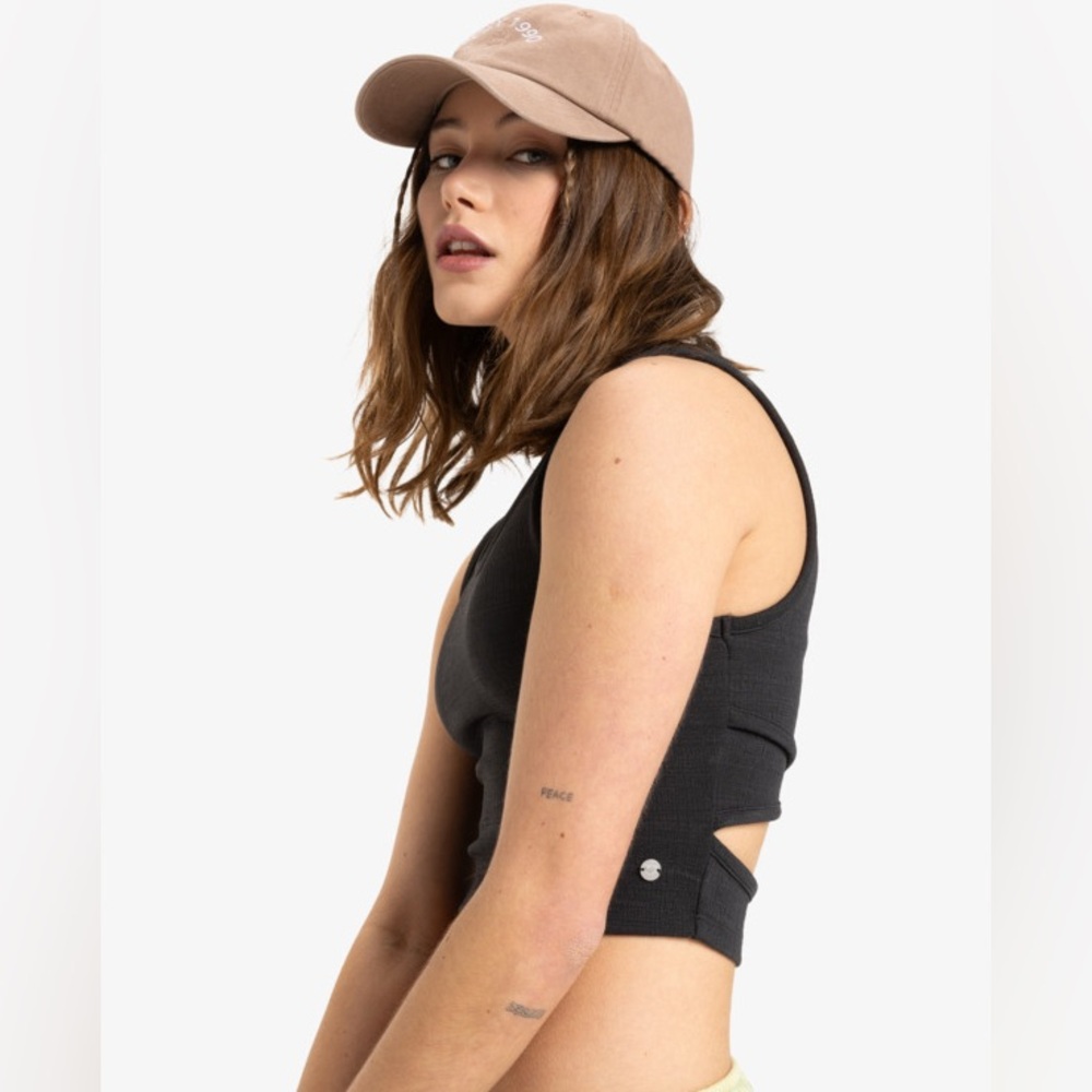 Roxy NWT Good Keepsake - Crop Top Black Open Back Size XXL
